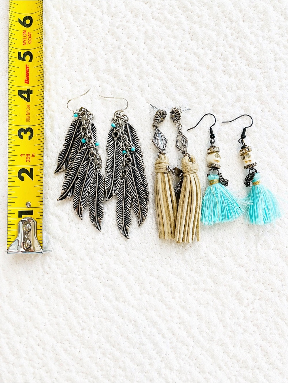 Earring Lot - Western Cowgirl Leather Fringe Feathers